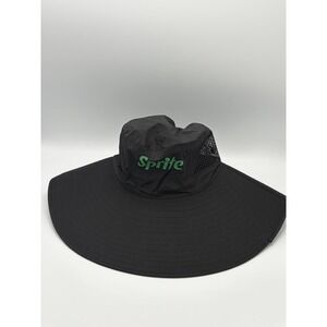 SPRITE Hat Bucket Beach Cap Floppy Black Promo Hat OS Adult Wide Brim